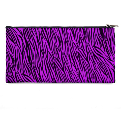 Purple Zebra Stripes Pencil Case from ArtsNow.com Back