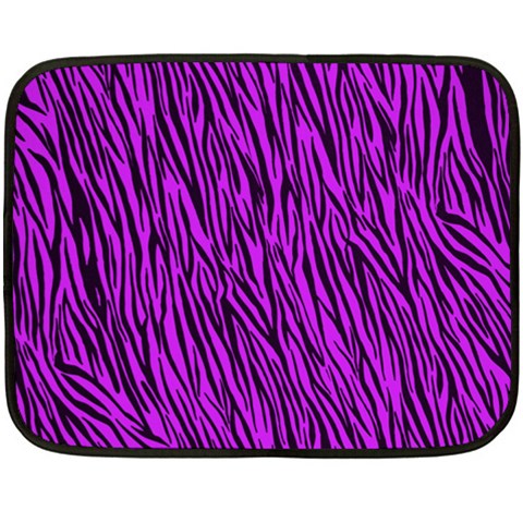 Purple Zebra Stripes Double Sided Fleece Blanket (Mini) from ArtsNow.com 35 x27  Blanket Back