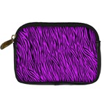 Purple Zebra Stripes Digital Camera Leather Case