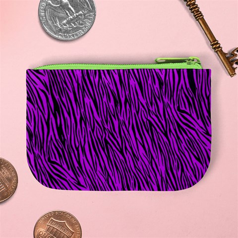 Purple Zebra Stripes Mini Coin Purse from ArtsNow.com Back