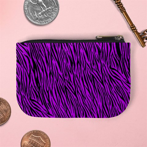 Purple Zebra Stripes Mini Coin Purse from ArtsNow.com Back