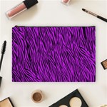 Purple Zebra Stripes Cosmetic Bag (Large)