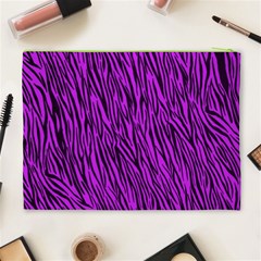 Purple Zebra Stripes Cosmetic Bag (XL) from ArtsNow.com Back