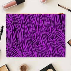 Purple Zebra Stripes Cosmetic Bag (XL) from ArtsNow.com Back