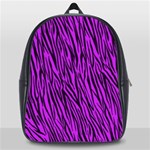 Purple Zebra Stripes School Bag (Large)