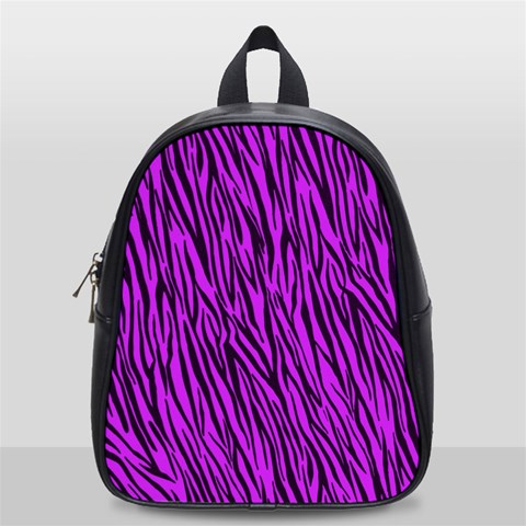 Purple Zebra Stripes School Bag (Small) from ArtsNow.com Front