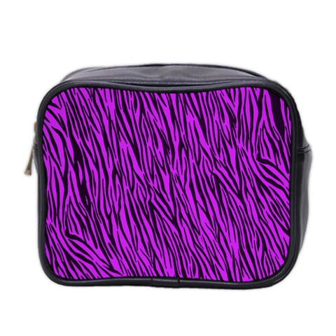 Purple Zebra Stripes Mini Toiletries Bag (Two Sides) from ArtsNow.com Front