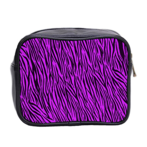 Purple Zebra Stripes Mini Toiletries Bag (Two Sides) from ArtsNow.com Back