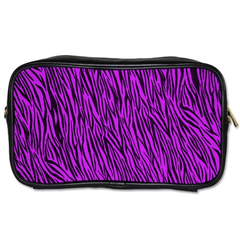 Purple Zebra Stripes Toiletries Bag (Two Sides) from ArtsNow.com Front