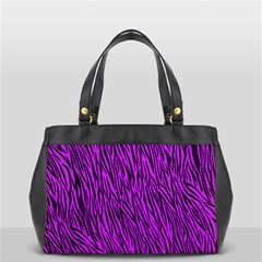 Purple Zebra Stripes Oversize Office Handbag (2 Sides) from ArtsNow.com Front