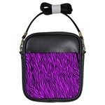 Purple Zebra Stripes Girls Sling Bag