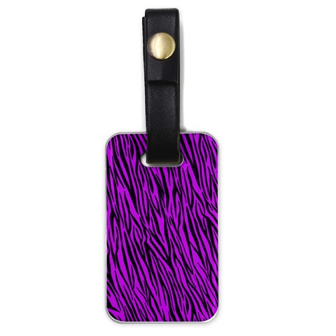 Purple Zebra Stripes Luggage Tag (one side) from ArtsNow.com Front