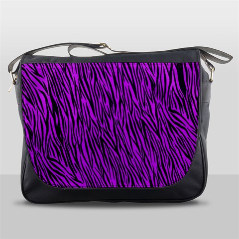 Purple Zebra Stripes Messenger Bag from ArtsNow.com Front