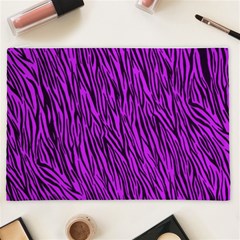 Purple Zebra Stripes Cosmetic Bag (XXL) from ArtsNow.com Front