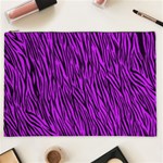 Purple Zebra Stripes Cosmetic Bag (XXL)