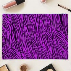 Purple Zebra Stripes Cosmetic Bag (XXL) from ArtsNow.com Back