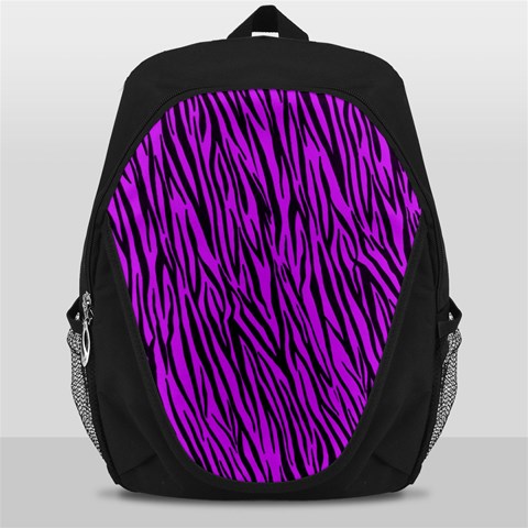 Purple Zebra Stripes Backpack Bag from ArtsNow.com Front