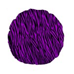 Purple Zebra Stripes Standard 15  Premium Round Cushion 