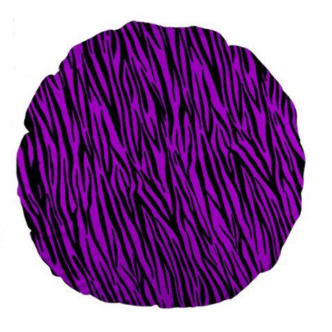 Purple Zebra Stripes Large 18  Premium Round Cushion  from ArtsNow.com Front