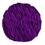 Purple Zebra Stripes Large 18  Premium Round Cushion 