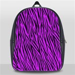 Purple Zebra Stripes School Bag (XL)