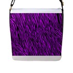 Purple Zebra Stripes Flap Closure Messenger Bag (L)