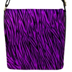 Purple Zebra Stripes Flap Closure Messenger Bag (S)