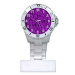 Purple Zebra Stripes Plastic Nurses Watch