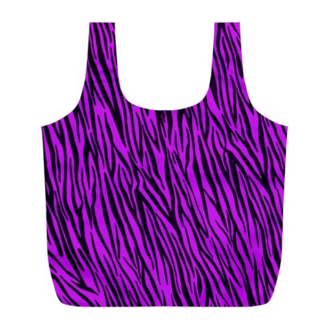 Purple Zebra Stripes Full Print Recycle Bag (L) from ArtsNow.com Front