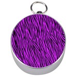 Purple Zebra Stripes Silver Compass