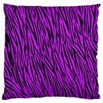 Purple Zebra Stripes Large Flano Cushion Case (One Side)