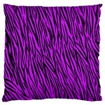 Purple Zebra Stripes Large Flano Cushion Case (Two Sides)