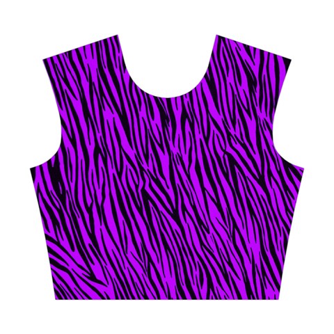 Purple Zebra Animal Print Fur Cotton Crop Top from ArtsNow.com Front