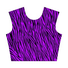 Purple Zebra Animal Print Fur Cotton Crop Top from ArtsNow.com Front