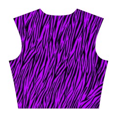 Purple Zebra Animal Print Fur Cotton Crop Top from ArtsNow.com Back