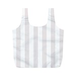 Vertical Stripes - White and Pastel Pink Full Print Recycle Bag (M)