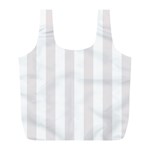 Vertical Stripes - White and Pastel Pink Full Print Recycle Bag (L)