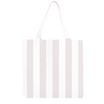 Vertical Stripes - White and Pastel Pink Grocery Light Tote Bag