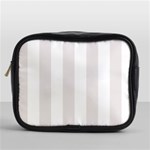 Vertical Stripes - White and Pastel Pink Mini Toiletries Bag (One Side)