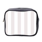 Vertical Stripes - White and Pastel Pink Mini Toiletries Bag (Two Sides)