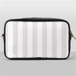 Vertical Stripes - White and Pastel Pink Toiletries Bag (One Side)