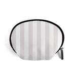 Vertical Stripes - White and Pastel Pink Accessory Pouch (Small)