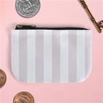 Vertical Stripes - White and Pastel Pink Mini Coin Purse