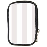 Vertical Stripes - White and Pastel Pink Compact Camera Leather Case