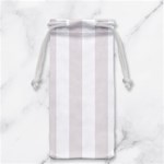 Vertical Stripes - White and Pastel Pink Jewelry Bag