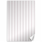 Vertical Stripes - White and Pastel Pink Canvas 12  x 18 