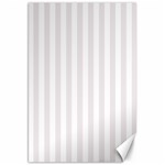 Vertical Stripes - White and Pastel Pink Canvas 20  x 30 