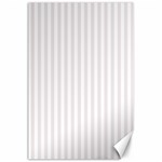 Vertical Stripes - White and Pastel Pink Canvas 24  x 36 