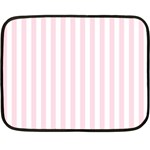 Vertical Stripes - White and Piggy Pink Double Sided Fleece Blanket (Mini)