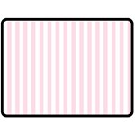 Vertical Stripes - White and Piggy Pink Fleece Blanket (Large) (One Side)